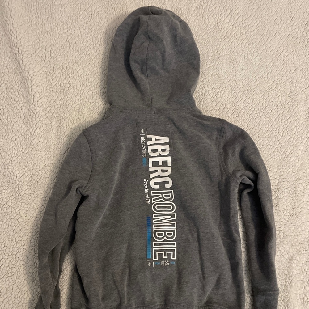 Abercrombie & Fitch Kids Hoodie Sweatshirt Grey Long Sleeve Size 7/8 Unisex Kids